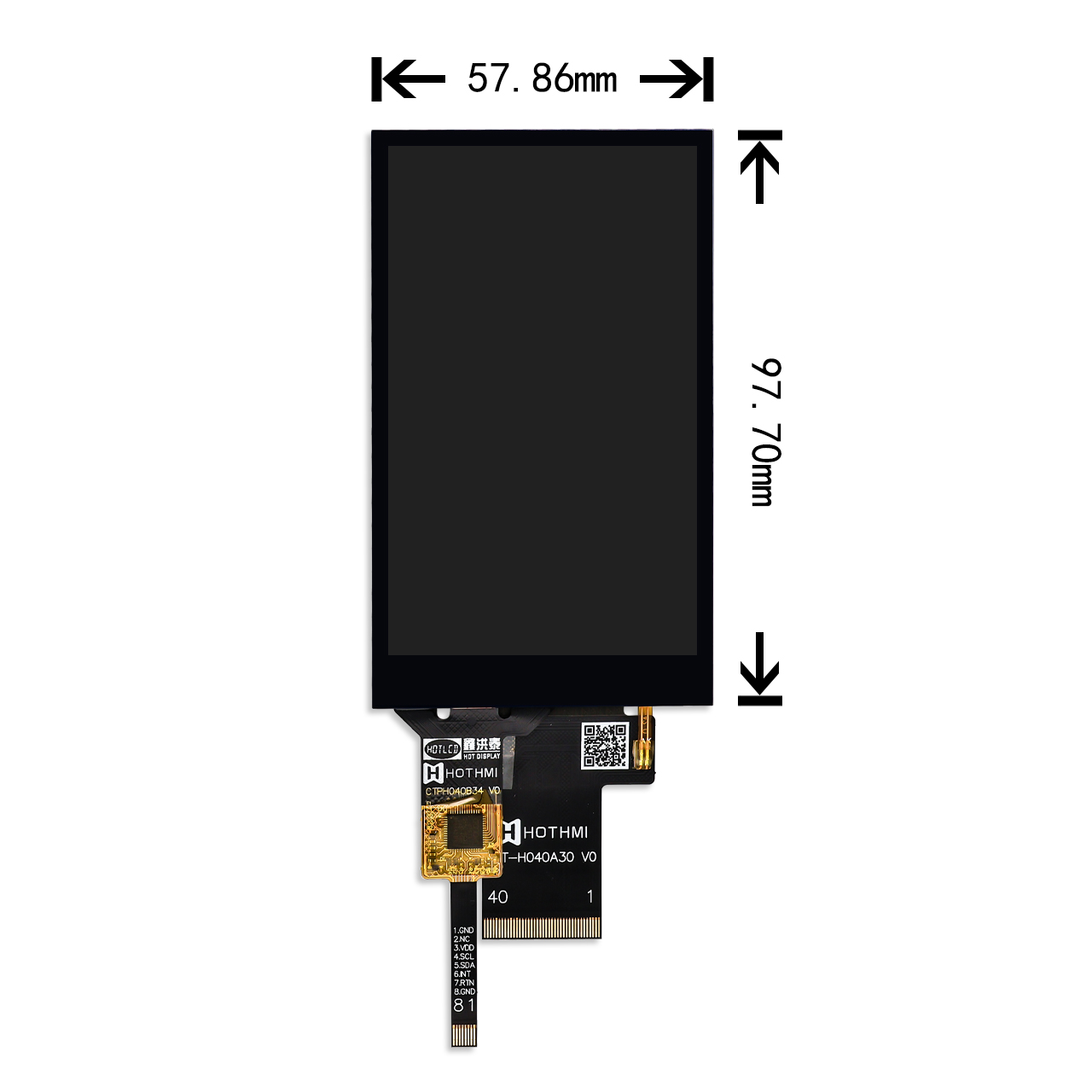 4.0 Inch 480x800 Transflective TFT Display With Touchscreen ST7701 Sunlight Readable LCD Module